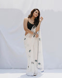 Whimsical 1-Minute Ready To Wear White Georgette Saree
