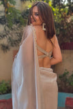 Improbable 1-Minute Ready To Wear Grey Jimmy Choo Silk Saree