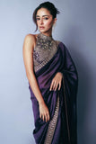 Flameboyant Purple Fancy Silk Saree With Designer Blouse Piece