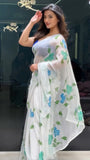 Incredible 1-Minute Ready To Wear Off White Georgette Saree