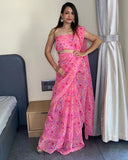 Trending Pink Color Georgette Saree: Elegant, Easy-to-Wear Design in Just One Minute