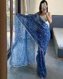 One Minute Wear Blue Georgette Saree: A Blend of Elegance and Simplicity for All Events