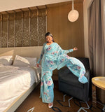 One Minute Wear sky blue-Color Georgette Saree for Effortless Elegance and Style