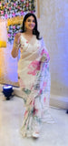 Effortless Elegance: Organza Ready-to-Wear Saree with Stitched Blouse Included