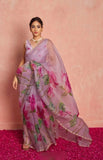 Effortless Elegance: Organza Ready-to-Wear Saree with Stitched Blouse Included