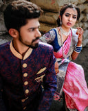 Graceful Pink Soft Silk Saree with Stylish Matching Kanjivaram Border