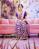 Luxurious Blue Kanjivaram Silk Saree with Exquisite Design and Matching Border