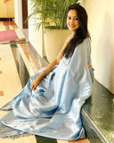 Sophisticated Firozi Kanjivaram Saree in Soft Silk with Stunning Border