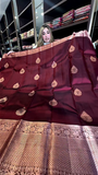 Red Dates New Design Soft Banarasi Silk Saree with Golden Zari Work