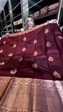 Red Dates New Design Soft Banarasi Silk Saree with Golden Zari Work