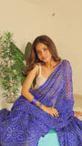 Nebula 1-Minute Ready To Wear Blue Georgette Saree