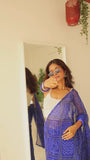 Nebula 1-Minute Ready To Wear Blue Georgette Saree