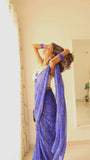 Nebula 1-Minute Ready To Wear Blue Georgette Saree