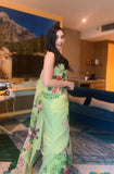 One Minute Draping Green-Color Georgette Saree for Modern Women on the Go