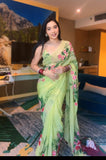 One Minute Draping Green-Color Georgette Saree for Modern Women on the Go