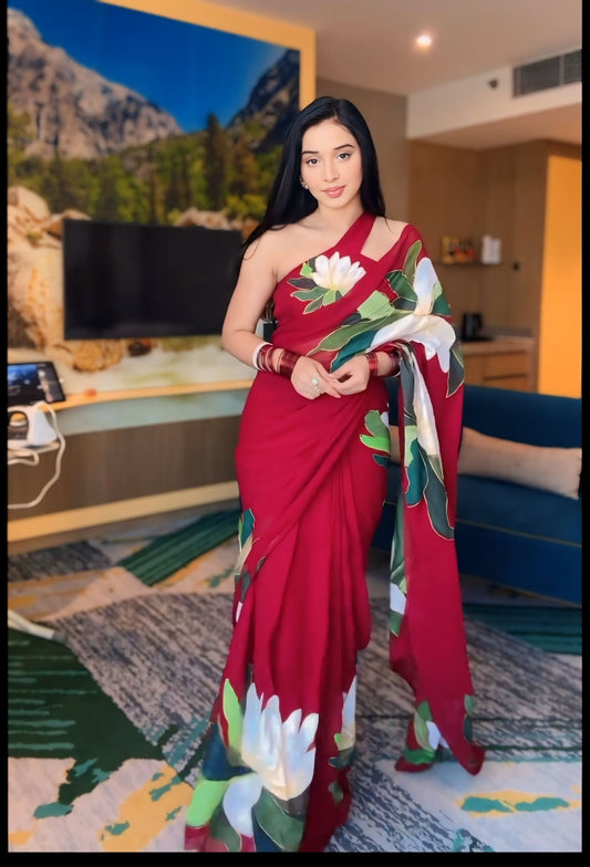 Make a Statement in One-Minute Georgette Saree: Quick, Chic, and Stunning