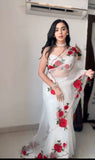 Feel the Comfort with One-Minute Wear Printed Organza Saree for Effortless Style