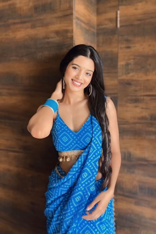 Seamless Elegance with Vibrant Multi-Color One-Minute Georgette Saree