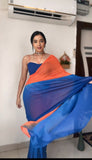 Multi-Hued Georgette Saree: Trendy One-Minute Draping for Modern Elegance