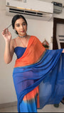 Multi-Hued Georgette Saree: Trendy One-Minute Draping for Modern Elegance