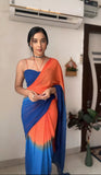 Multi-Hued Georgette Saree: Trendy One-Minute Draping for Modern Elegance