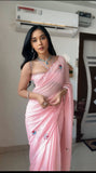 Instant Multi-Color Georgette Saree: Chic, Comfortable, and Ready-to-Wear Style