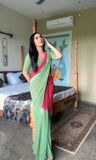 Make a Bold Statement with This Multi-Color Georgette Saree: Drapes in Just One Minute