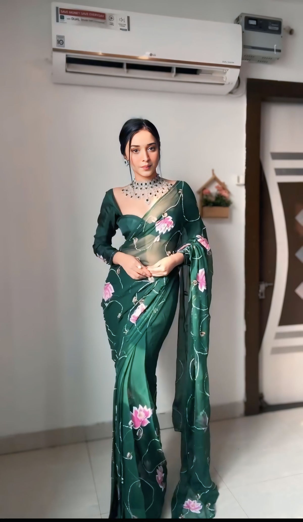 Modern Style Meets Tradition in Ready-to-Wear Organza Sarees