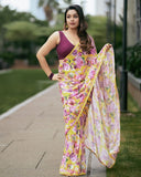 One-Minute Draping Yellow-Color Georgette Saree: The Perfect Blend of Fashion and Convenience