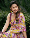 One-Minute Draping Yellow-Color Georgette Saree: The Perfect Blend of Fashion and Convenience