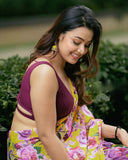 One-Minute Draping Yellow-Color Georgette Saree: The Perfect Blend of Fashion and Convenience