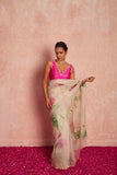 Effortless Elegance: Ready-to-Wear Organza Saree with Designer Stitched Blouse