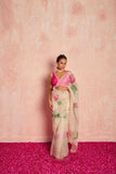 Effortless Elegance: Ready-to-Wear Organza Saree with Designer Stitched Blouse