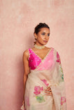 Effortless Elegance: Ready-to-Wear Organza Saree with Designer Stitched Blouse