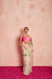 Effortless Elegance: Ready-to-Wear Organza Saree with Designer Stitched Blouse