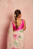 Effortless Elegance: Ready-to-Wear Organza Saree with Designer Stitched Blouse