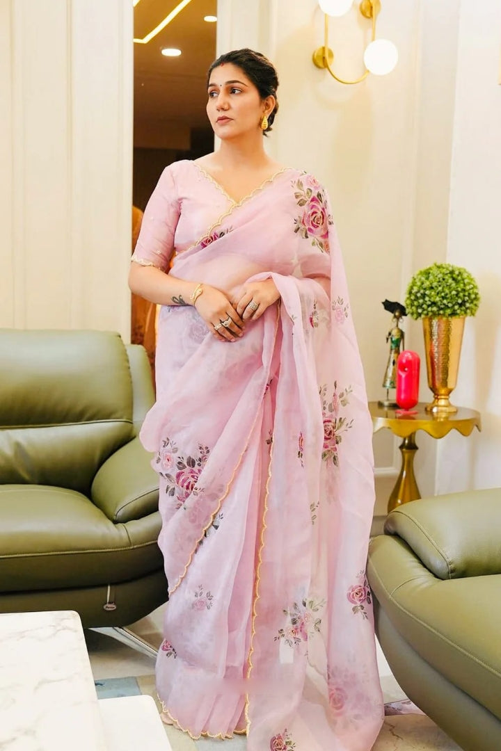 Flow with Fashion in a Stunning Organza Ready-to-Wear Saree