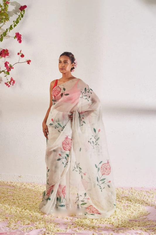 Graceful Organza Ready-to-Wear Saree for Effortless Festive Elegance