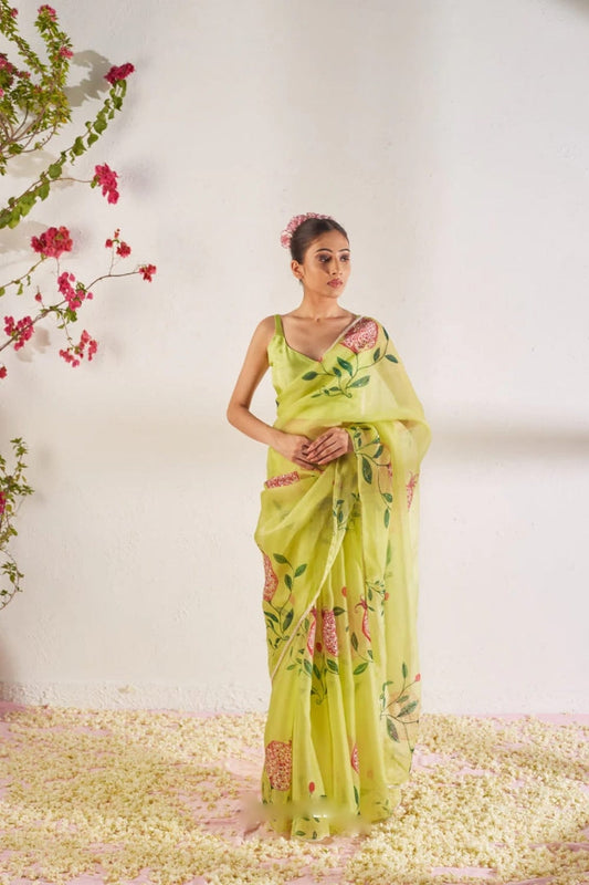 Graceful Organza Ready-to-Wear Saree for Effortless Festive Elegance