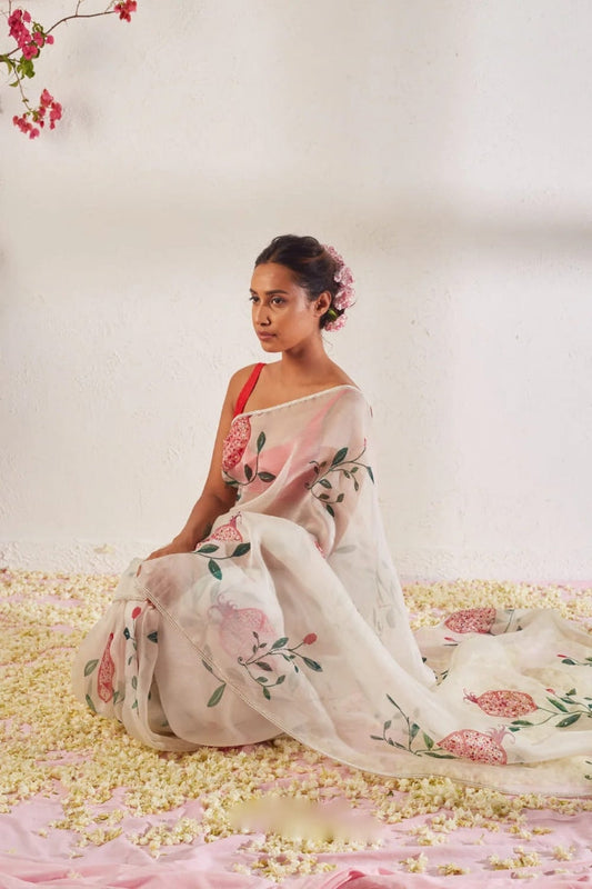 Graceful Organza Ready-to-Wear Saree for Effortless Festive Elegance