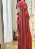 Admirable 1-Minute Ready To Wear red georgette  Saree
