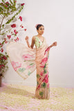 Graceful Organza Pre-Draped Saree Set Featuring a Stylish Blouse