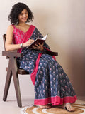 Preferable grey&pink mul cotton Saree With Alluring Blouse Piece