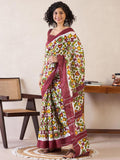 Effulgent 1-Minute Ready To Wear Maroon mul cotton  Saree