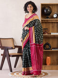 Demesne 1-Minute Ready To Wear black&Red mul cotton  Saree