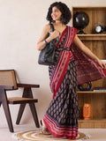 Surreptitious 1-Minute Ready To Wear Red&black  mul Cotton Saree