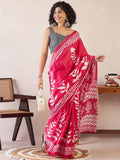 Dissemble 1-Minute Ready To Wear Red MUL COTTON  Saree