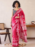 Dissemble 1-Minute Ready To Wear Red MUL COTTON  Saree