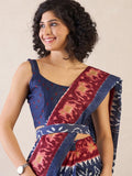 Gossamer 1-Minute Ready To Wear Navy Blue mul cotton  Saree