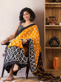 Magnetic 1 Minute Ready To Wear Yellow Mul Cotton Digital Printed Saree With Pocket
